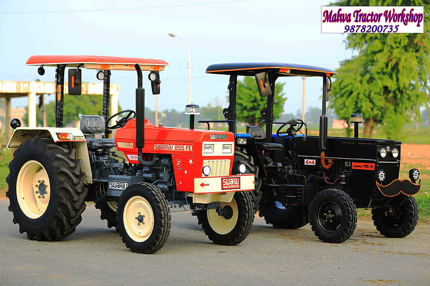 Malwa-Traktor-Workshop: Modifizieren Sie Job Swaraj 855 nach und vor HD-Hintergrundbild