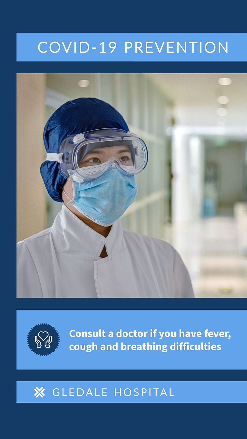 Animierte vertikale Vorlage für den Besuch eines Arztes wegen COVID-19 HD-Handy-Hintergrundbild