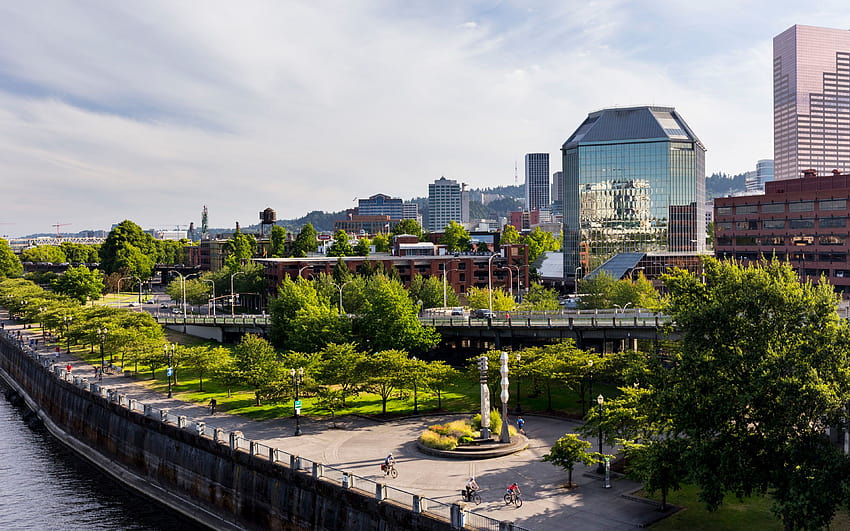 Portland, summer, Waterfront Park, USA, Oregon, american cities, America, City of Portland, Cities of Oregon with resolution 3840x2400. High Quality HD wallpaper