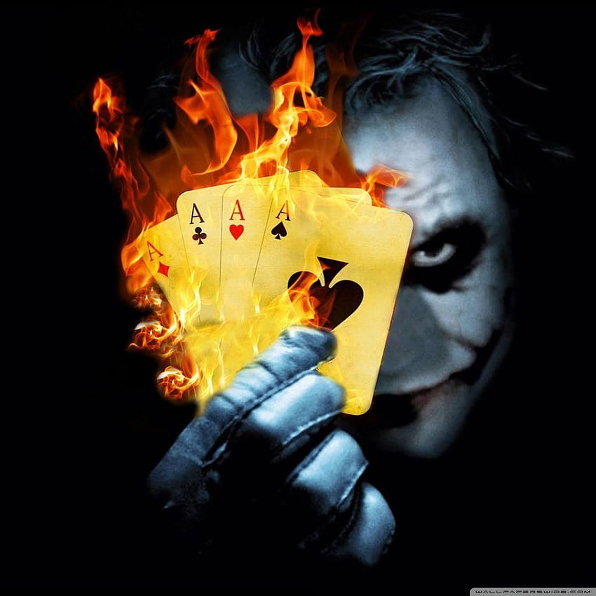 Burning Poker Joker ❤ for Ultra TV, playing cards for mobile HD phone wallpaper