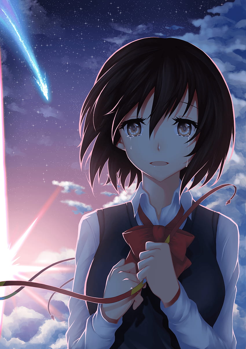 Triste Anime, anime fanart chorando papel de parede HD