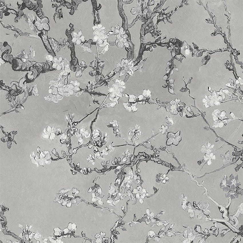 Grey Almond Tree, van gogh blossom HD phone wallpaper