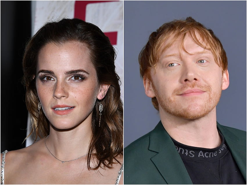 Wydaje się, że Emma Watson obala teorię powrotu do Hogwartu na temat Ruperta Grinta po ponownym spotkaniu Harry'ego Pottera Tapeta HD