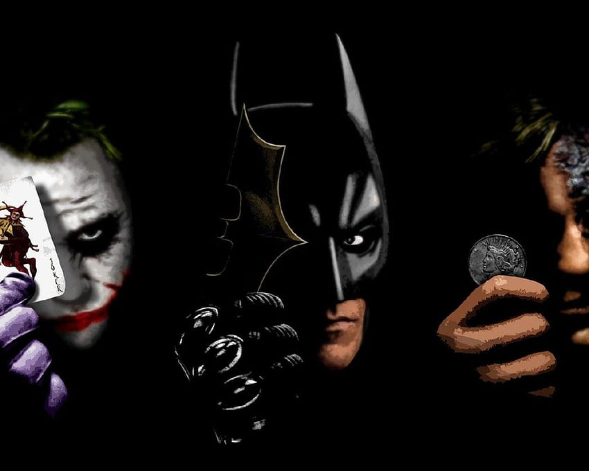 Batman Joker Dwie twarze Harvey Dent Art, cytaty z jokera Tapeta HD