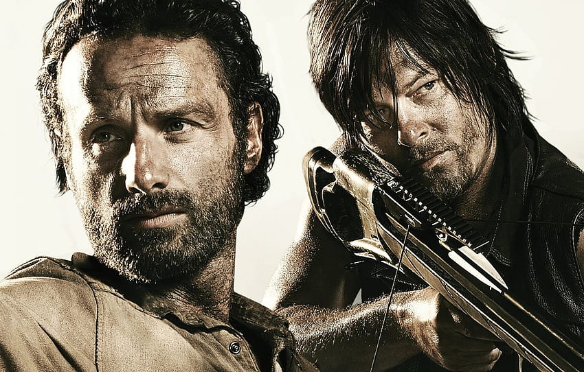 crossbow, The Walking Dead, Rick Grimes, The walking dead, Andrew Lincoln, Norman Reedus, Daryl Dixon , section фильмы, rick and daryl HD wallpaper