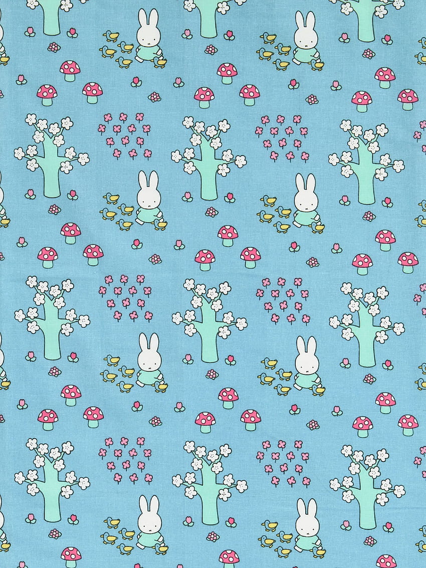 Visage Textiles Miffy In The Park Print Fabric, Blue at John Lewis, miffy phone HD phone wallpaper