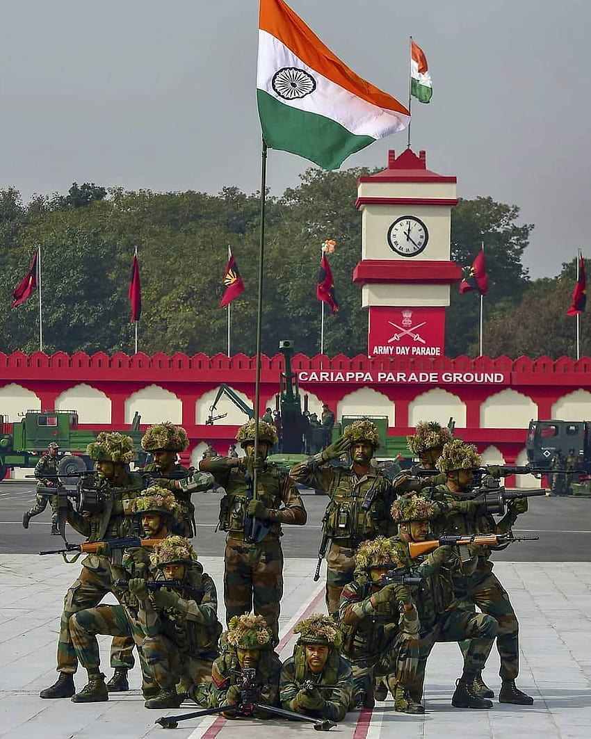 Instagram użytkownika INDIAN ARMY, RAW,PARA SF • 15 stycznia 2020 o 21:06, parada armii indyjskiej Tapeta na telefon HD