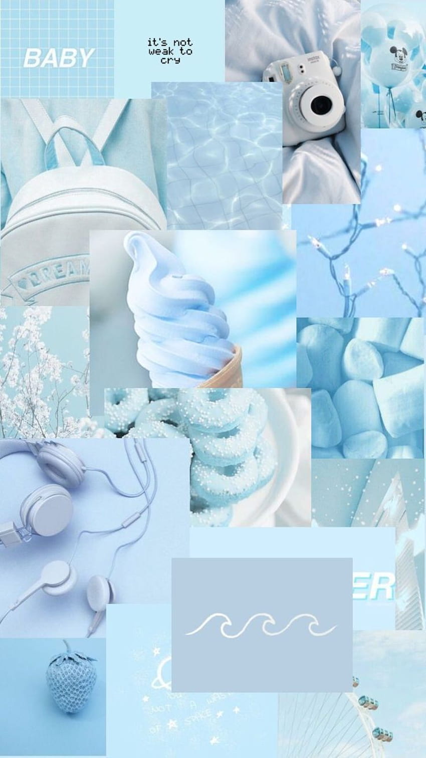 Pastel Blue Aesthetic Collage ...novocom.top, aesthetic pastel collage HD phone wallpaper