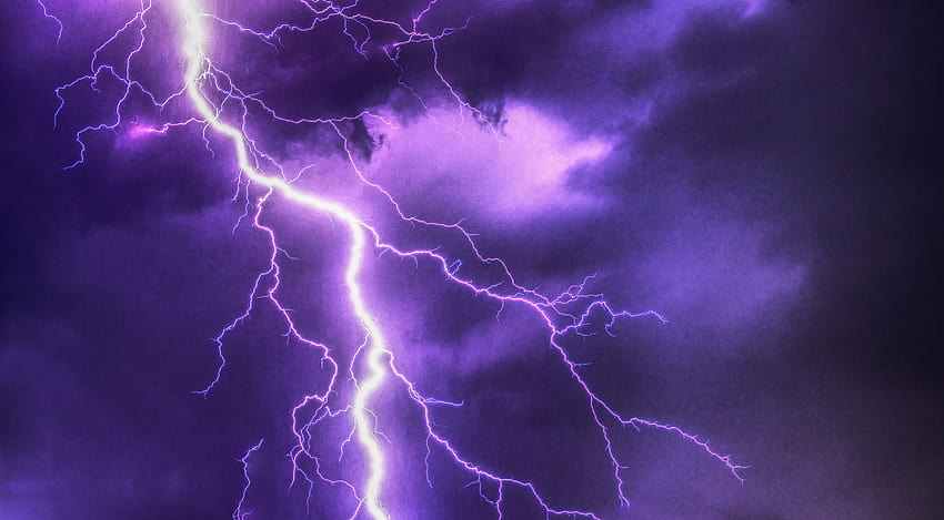Purple Lightning, fulmine estetico Sfondo HD