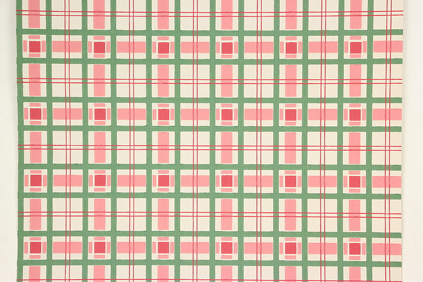 1950s Vintage Pink and Green Plaid, pink plaid HD wallpaper