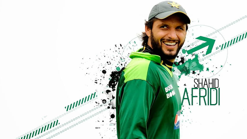 Sports Men Hub: Shahid Afridi in Pakistan's Green Shirt HD wallpaper