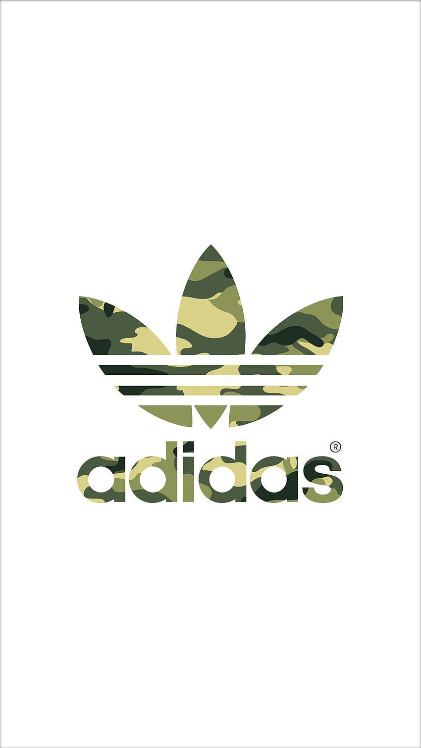 Logo adidas Camouflage Pattern iPhone, zielone logo adidas Tapeta na telefon HD