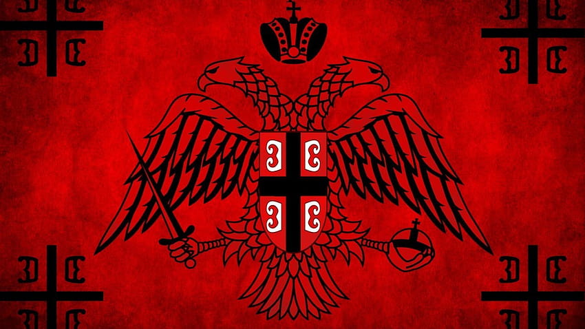 Drapeaux de fraternité de guerre serbie ancienne croix orthodoxe serbe, drapeau serbe Fond d'écran HD