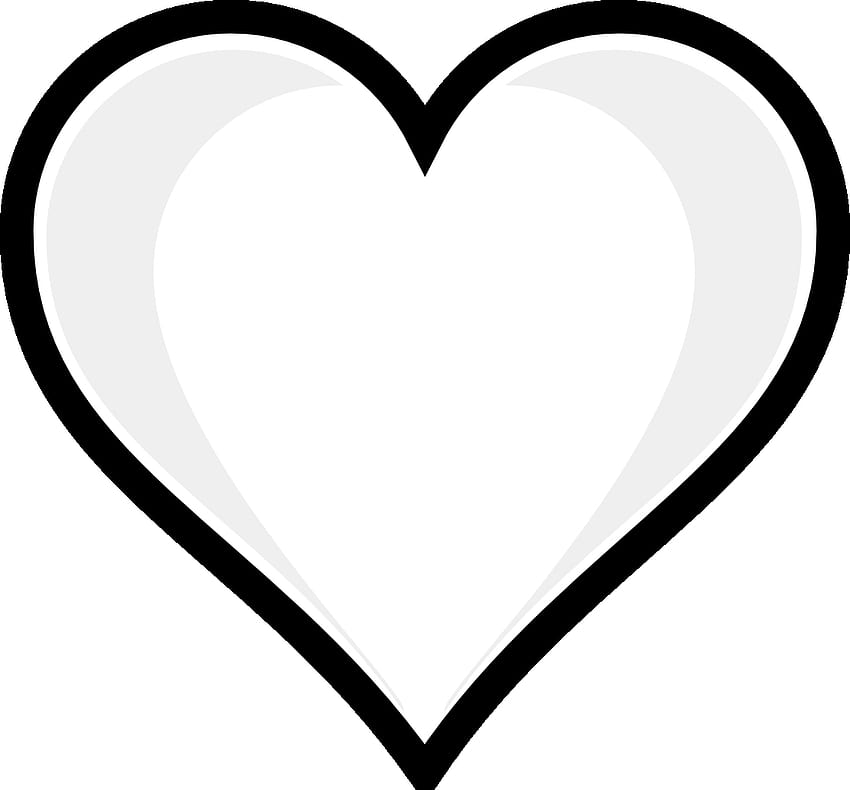 Czarno-biały rysunek serca, czarno-biały rysunek serca png, cliparty w bibliotece clipartów Tapeta HD
