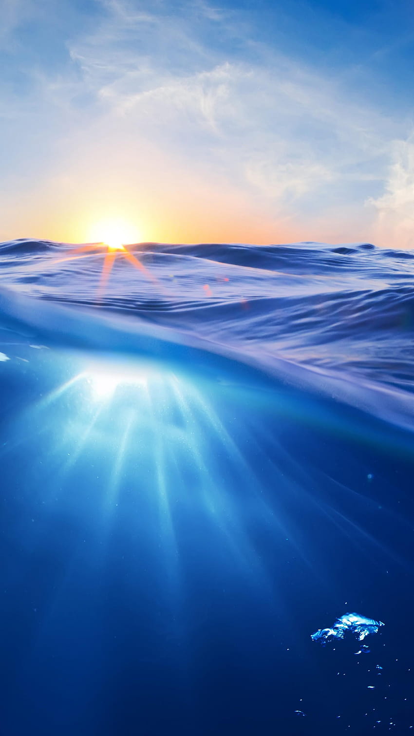 Oceano, mar, natureza, smartphone azul Papel de parede de celular HD