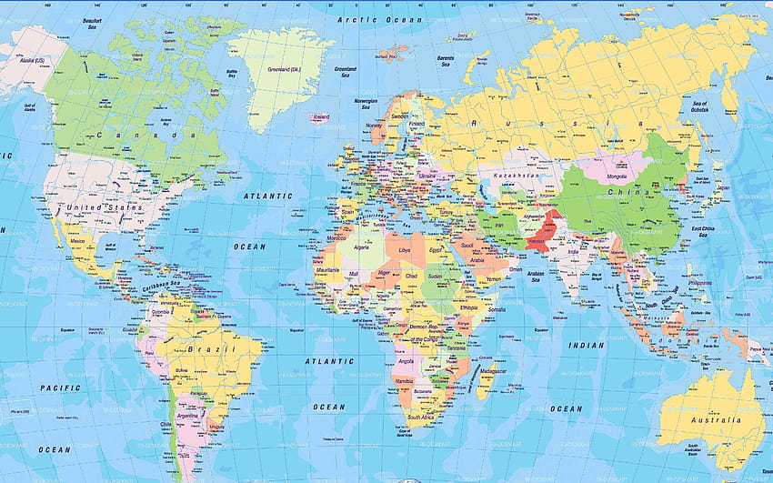 atlante della mappa del mondo completo Sfondo HD