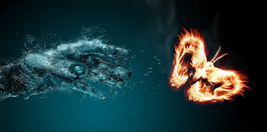 Liebe Feuer & Wasser, Wasserfeuer HD-Hintergrundbild