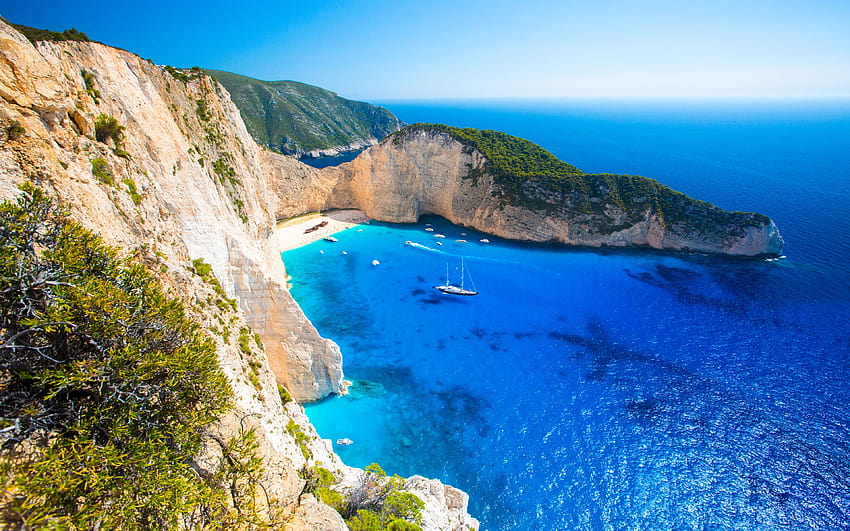 Navagio Beach Or Shipwreck Beach In Zante Greece Ultra Tv For Laptop Tablet And Mobile Phones 3840x2400 : 13 HD wallpaper
