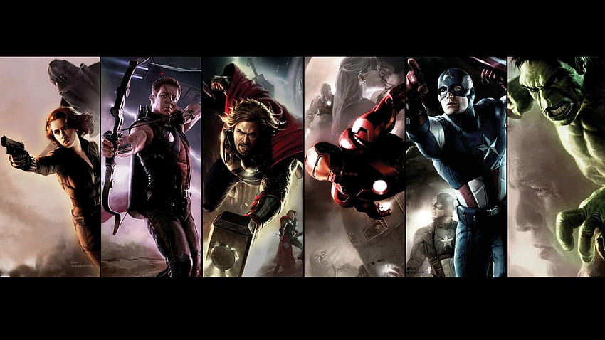 Homem de Ferro, histórias em quadrinhos, Thor, Capitão América, super-heróis, EUA, Viúva Negra, filme, Os Vingadores, Gavião Arqueiro, Hollywood, Marvel, herói, Hulk, Avengers, Super heroi ::, membros dos vingadores papel de parede HD