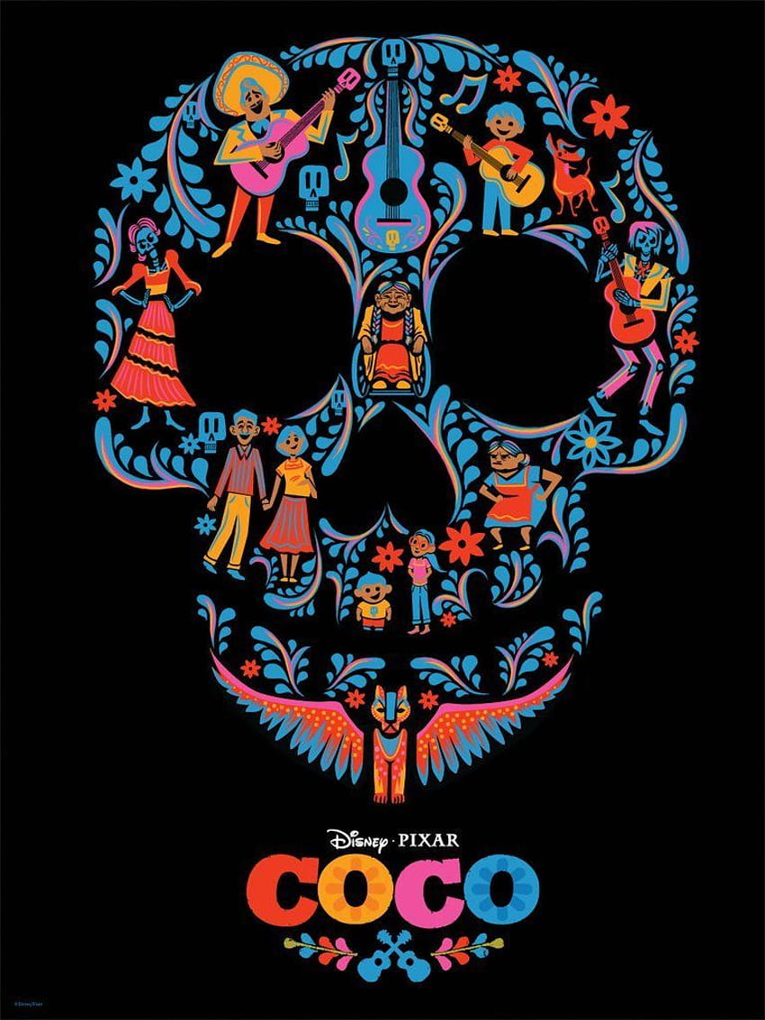 Cyclops Print Works – Coco – Skull โดย Stacey Aoyama โครงกระดูก coco วอลล์เปเปอร์โทรศัพท์ HD
