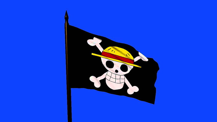 Animation de drapeau de pirate au chapeau de paille Fond d'écran HD
