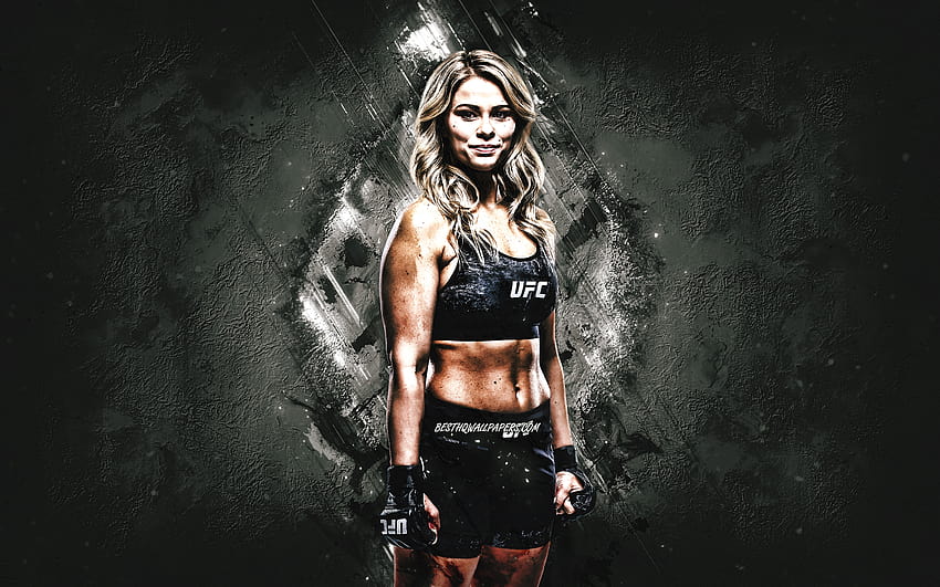 Paige VanZant, UFC, MMA, American fighter, gray stone backgrounds with resolution 2880x1800. High Quality, ufc women HD wallpaper