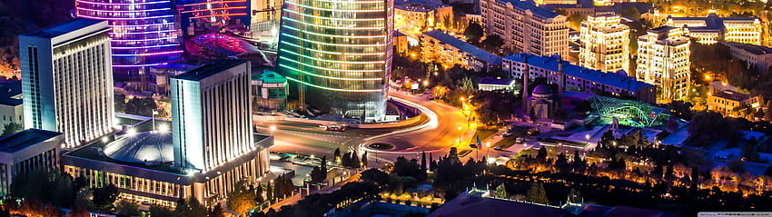 Tours de flammes, Bakou, arrière-plans ultra azerbaïdjanais, ville de Bakou Fond d'écran HD