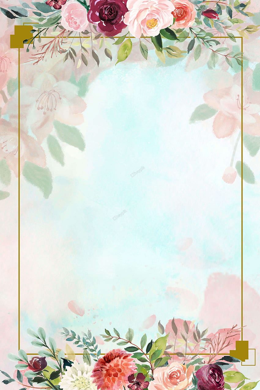Frontière florale arrière-plans frais affiche bordure florale créative, plantes vertes, Got7, Fronteira, P…, fille florale créative violet Fond d'écran de téléphone HD