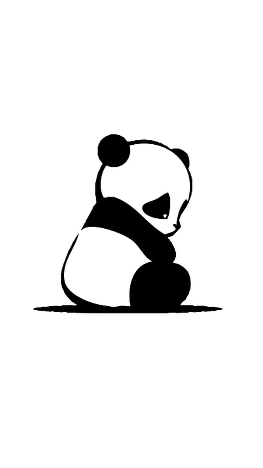 Cute Panda With Black Backgrounds, black and white panda HD phone ...