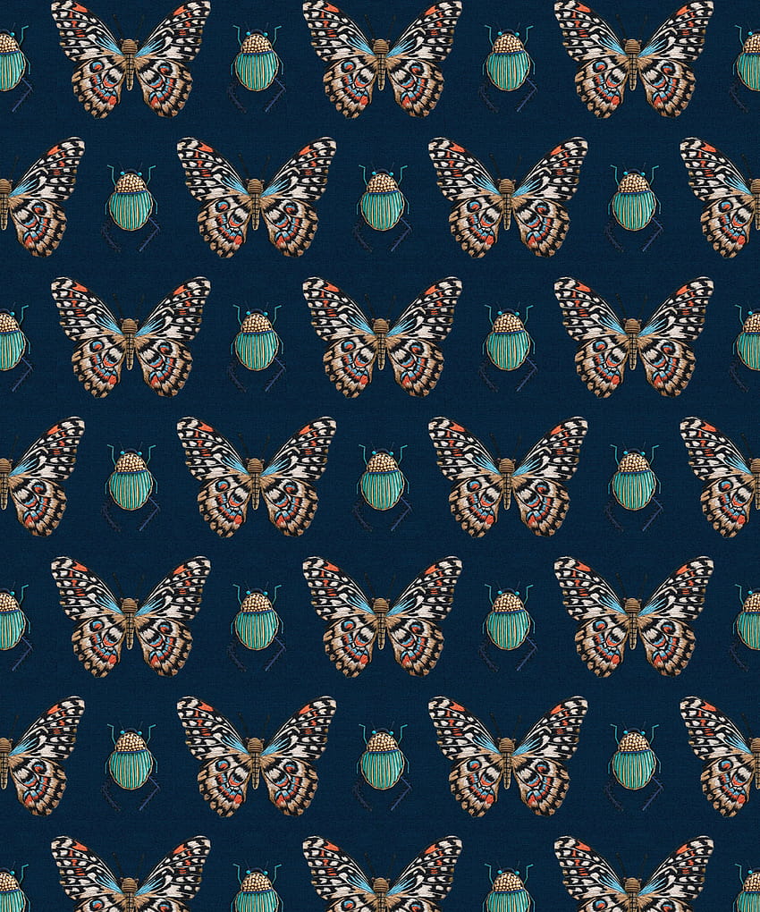 Beetle & Butterfly • Handcrafted • Milton & King Europe, vintage butterfly HD phone wallpaper