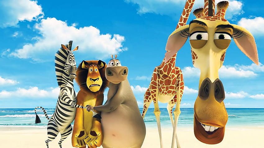 Funny Cartoon Animals With Beach And Sky Backgrounds Cartoon HD wallpaper