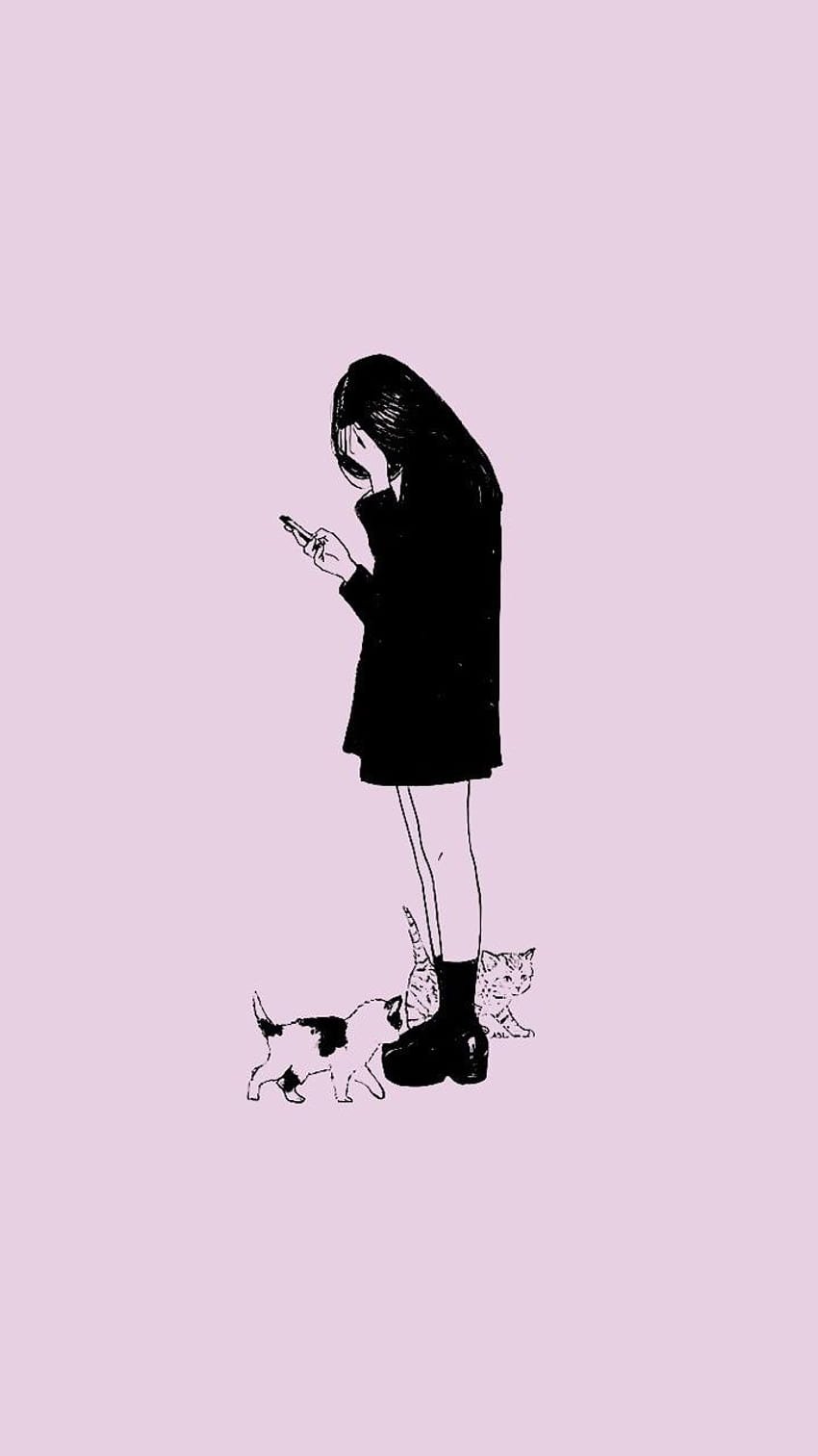 über Mädchen in PINK LIPS, trauriges Tumblr-Mädchen HD-Handy-Hintergrundbild
