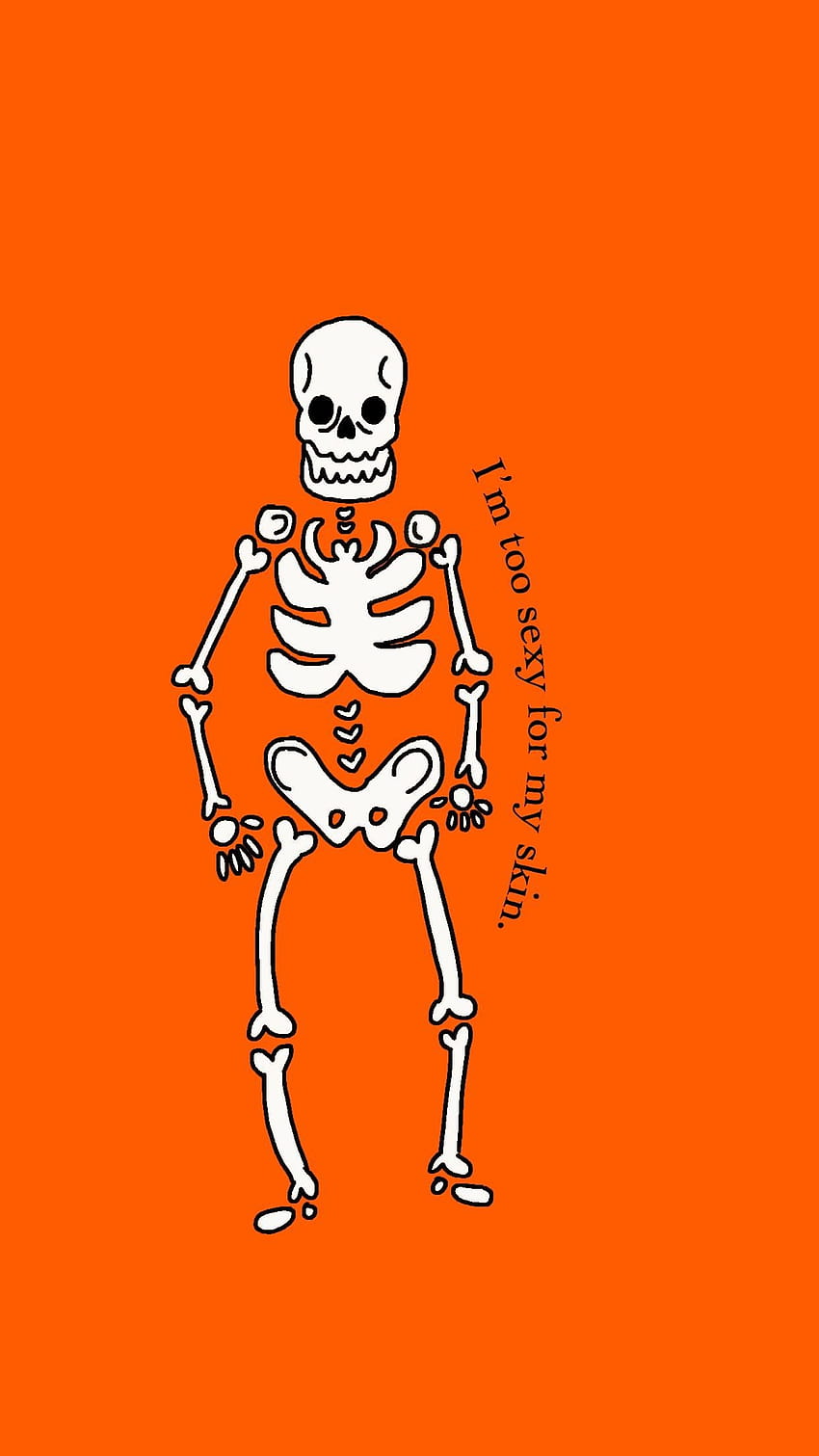 Esqueleto de Halloween, cultura pop estética. fondo de pantalla del teléfono