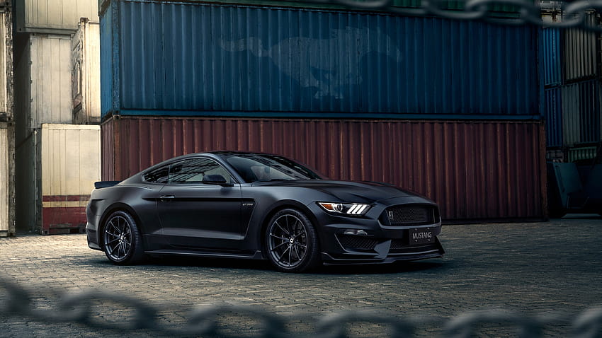 3840x2160 Ford Mustang, Black, Side View, Containers, Muscle Cars for U TV, black mustang HD wallpaper