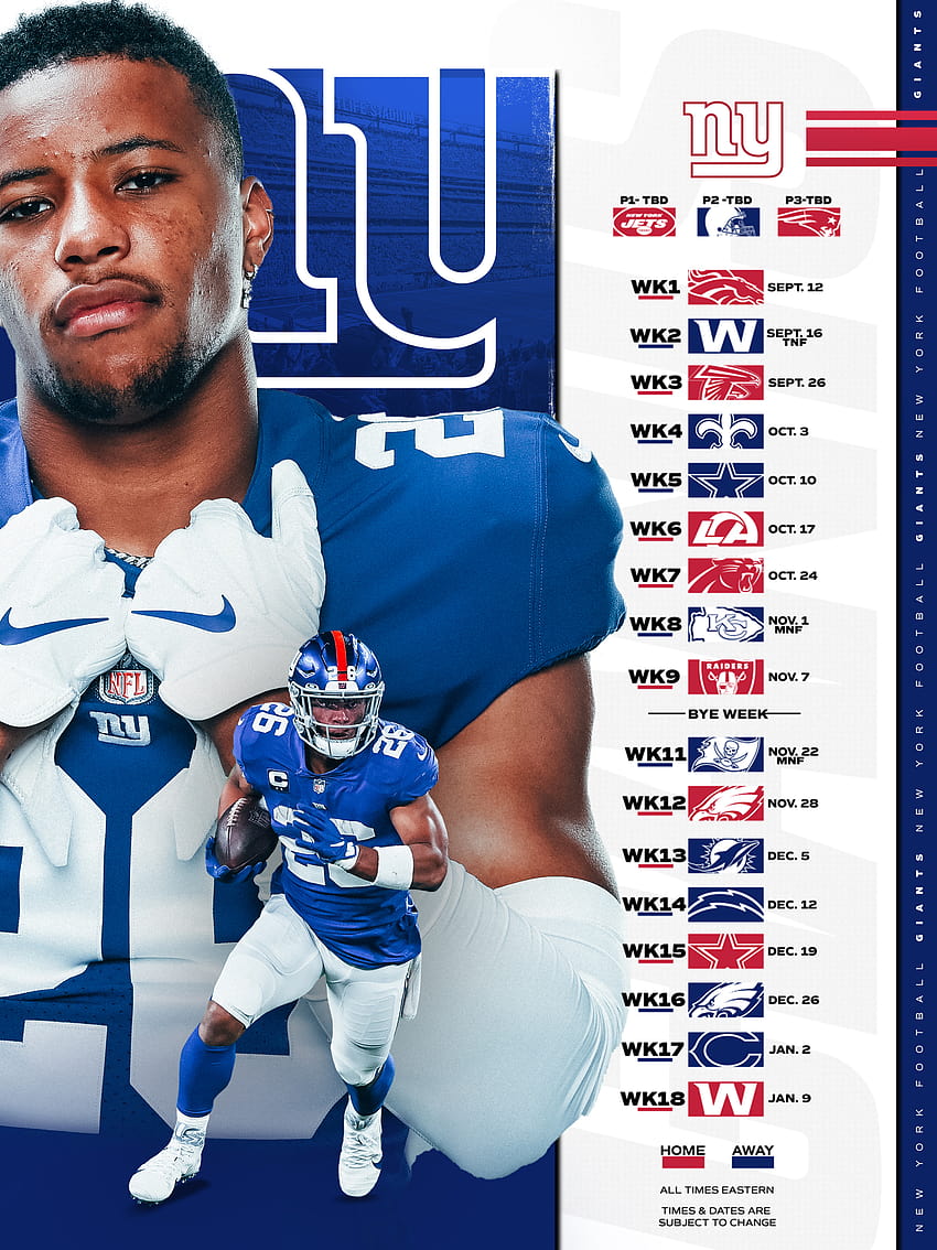 New York Giants schedule for the iPhone lockscreen