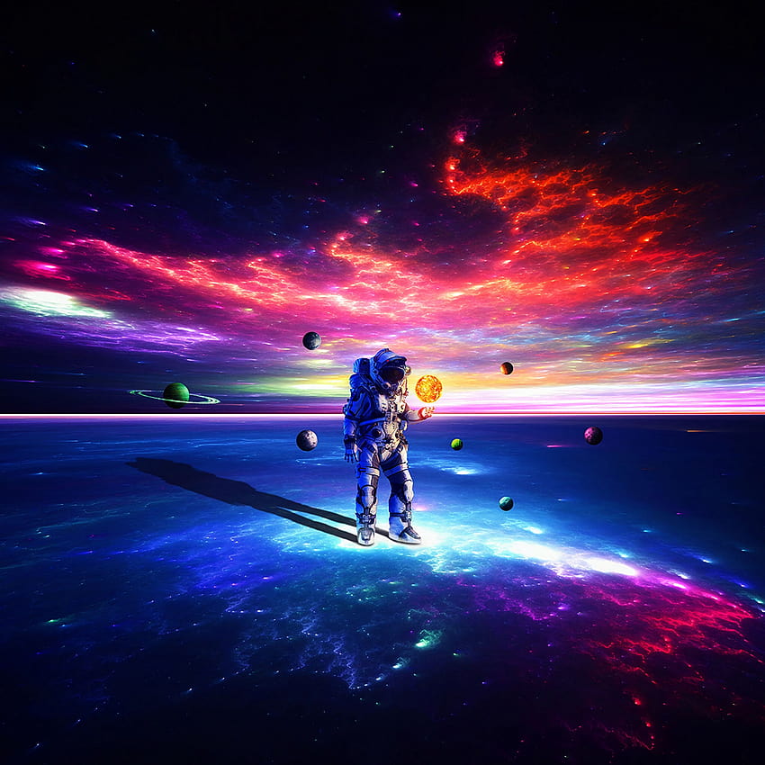 3415x3415 cosmonaut, astronaut, space suit, astronaut space screensaver anime HD phone wallpaper