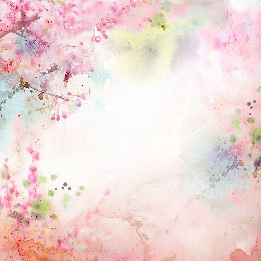 Allenjoy latar belakang Watercolor pink handdrawn fantasy, baby pink background wallpaper ponsel HD