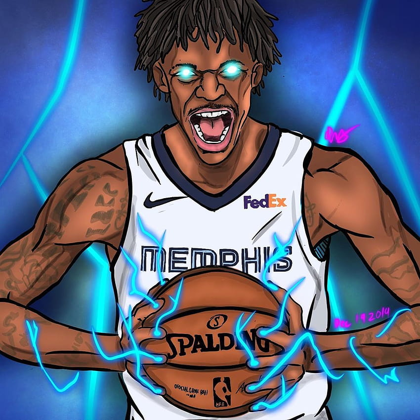 Get your NBA Jersey Gift Ja Morant drawing/artwork/ HD phone wallpaper