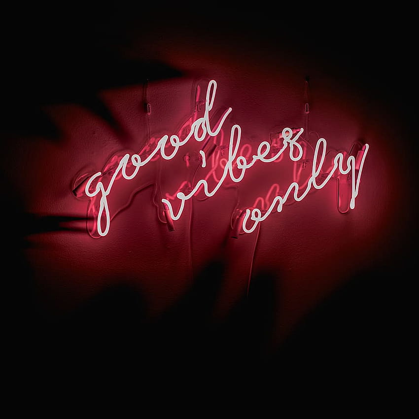 Good Vibes Only Led Signage, Text, Red, Western Script, postive vibes HD phone wallpaper