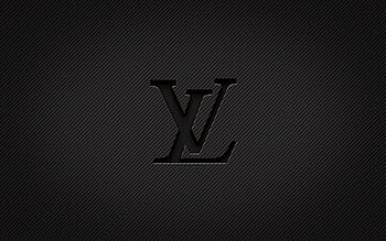 Louis Vuitton white logo, , white neon lights, creative, black abstract  background, HD wallpaper