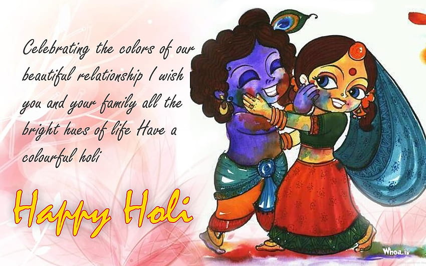 Celebrating The Colors Of Our Beautiful Relationship, happy holi cartoon HD wallpaper