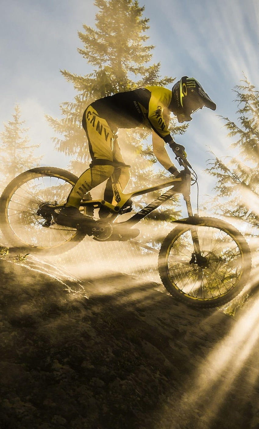 1280x2120 Mountainbike Sunbeam iPhone, Downhill-Bikes HD-Handy-Hintergrundbild