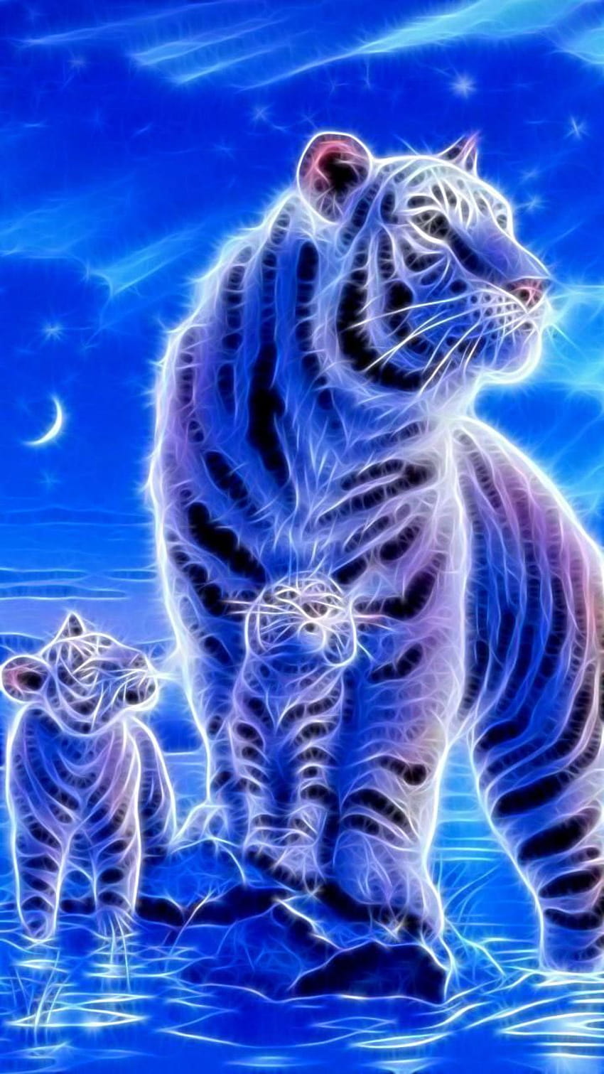 Cute Tiger, el mejor Android tigre colorido fondo de pantalla del teléfono