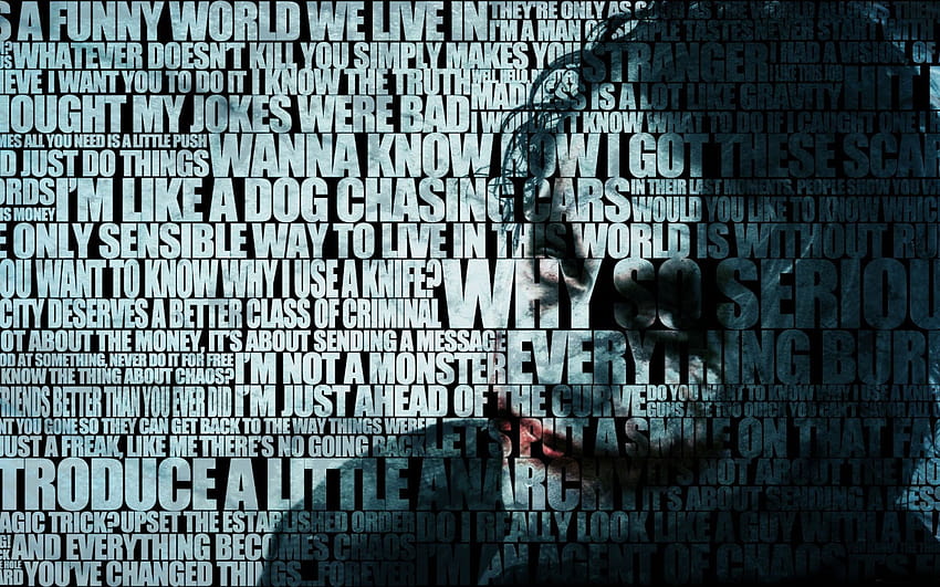Poster di Batman Joker Citazione del film Il cavaliere oscuro Heath Ledger • For You For & Mobile Sfondo HD
