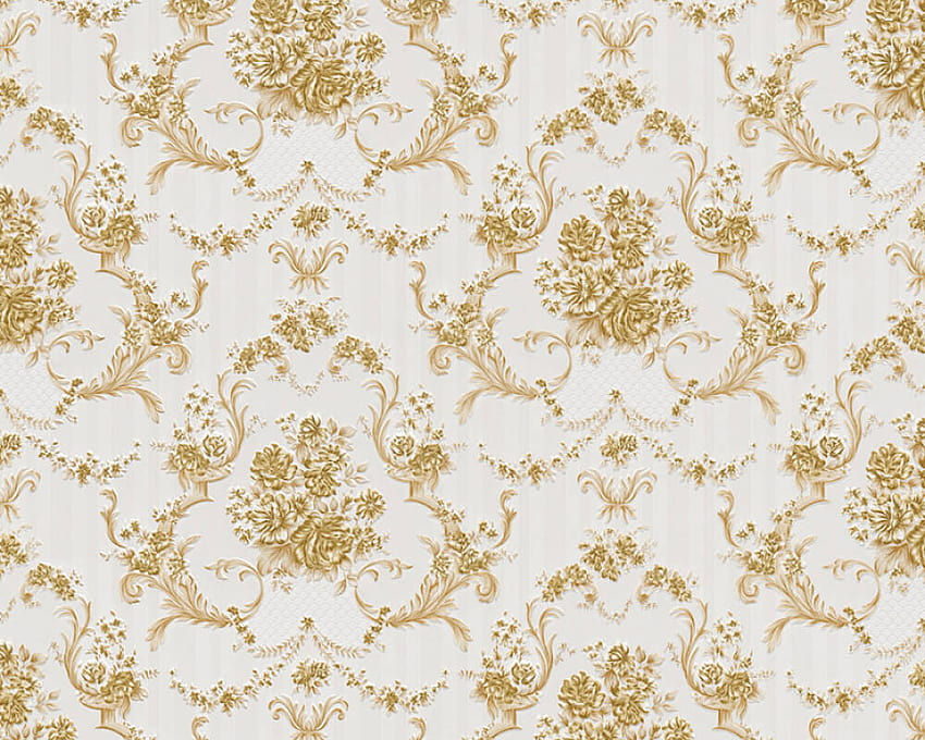 A.S. Création «Baroque, Gold, Metallic, White» 765796, yellow gold HD wallpaper