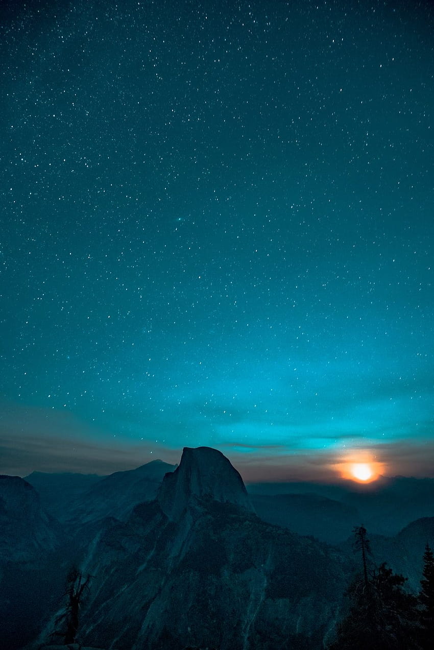 50 Stunning Mountain Star Landscape Night Sky, road mountain stars sky HD phone wallpaper