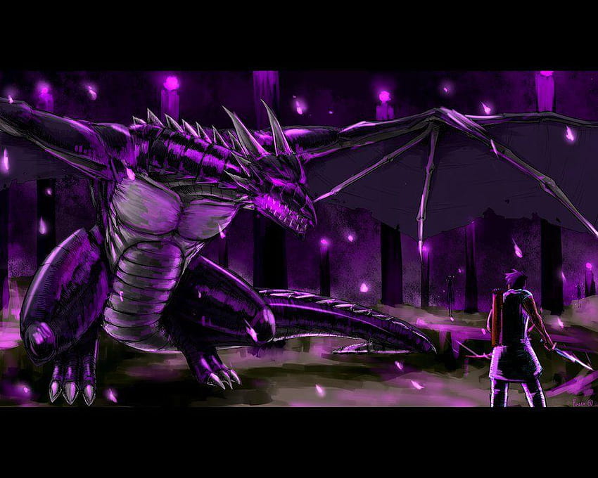 prompthunt: Ender Dragon Battle, detailed, realistic, dramatic lighting,  epic, trending on artstation