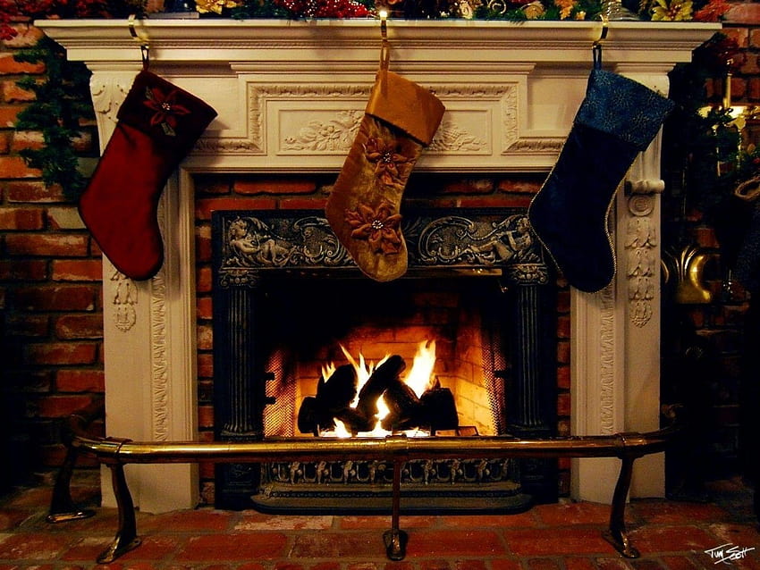 25 Fireplace Decorating Ideas, christmas chimney HD wallpaper