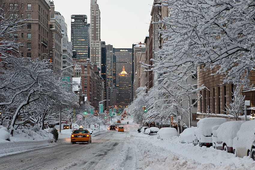 New York Winter, winter scenes outside HD wallpaper