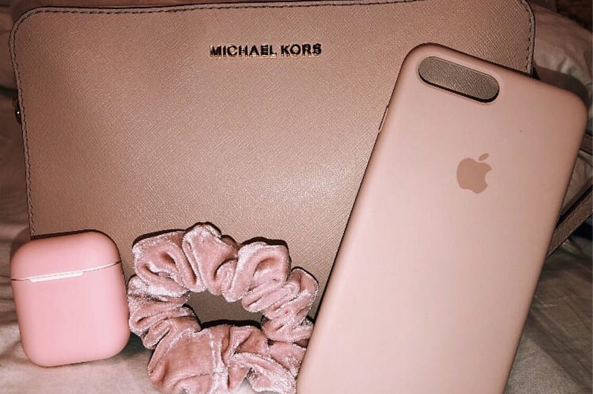 pink, rose gold airpods HD wallpaper